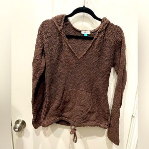 Old Navy Sparkle Knit Brown Hoodie. Size L